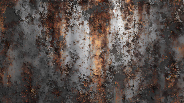 An abstract textured metal surface with rust and corrosion. The surface has a gritty and weathered appearance, with shades of brown and gray