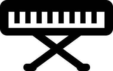 Piano Icon Grand Piano Symbol and Musical Instrument Group, Keyboard, Classical Music, Electric Piano, Melody, Performance, Entertainment Vector in Black Flat Style