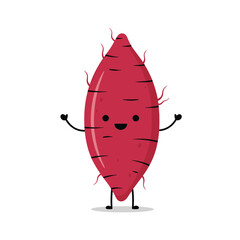 Cute Cartoon Sweet Potato Character with Arms and Legs.