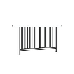 Illustration of a Metal Railing with Vertical Bars.
