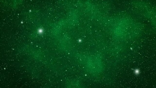 A deep green nebula with countless sparkling stars, evoking a sense of cosmic wonder and the vastness of outer space for science fiction and abstract themes vector illustration