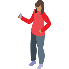 Isometric Person Holding Smartphone With Transparent Background Isolated Person Displaying Device Technology Connection Communication Concept