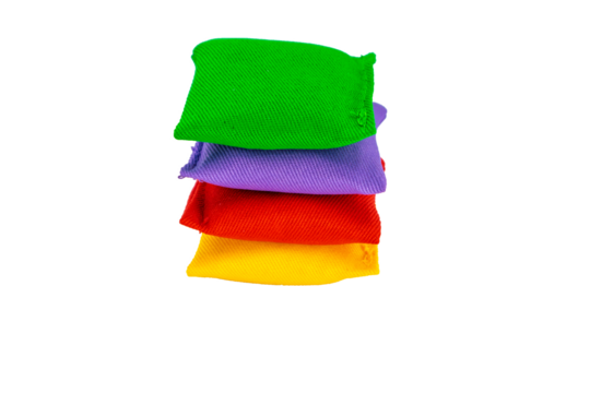 Colorful beanbags stacking for children's playing game