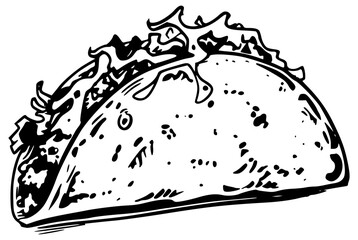 Illustration of tacos with greens and cheese