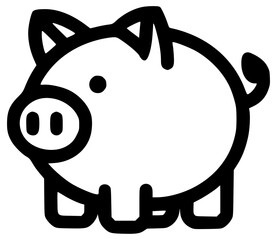 Piggy bank icon minimal design and vector shapes