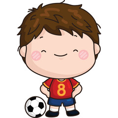 a cute vector of a soccer player 
