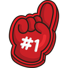 a vector of a foam finger