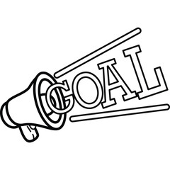 a vector of megaphone screaming goal
