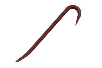 Red crowbar tool for demolition, construction, and repair work, used for prying or levering