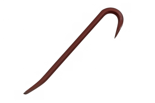 Red crowbar tool for demolition, construction, and repair work, used for prying or levering - Powered by Adobe