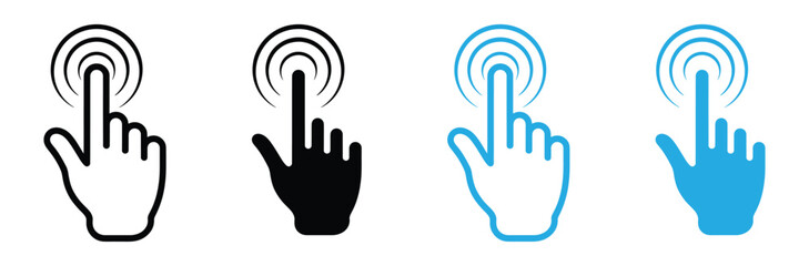 Click and connect with touch icons for modern user interface design projects,Touch icon set isolated on white background, vector illustration