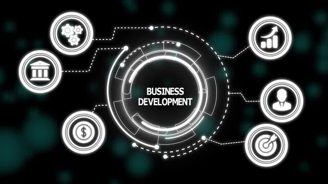 Business Development Concept &ndash; Corporate Growth, Strategic Planning, Market Expansion, Revenue Optimization, and Innovation Strategy