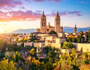 Panoramic view of a Spanish city at sunset (3)