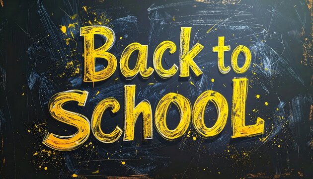 Back to School Chalkboard Art with Yellow Text. - Powered by Adobe