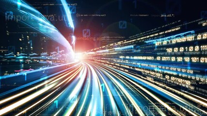 Software development, application programming code and tacit computer coding . Concept of smart digital transformation and technology disruption that changes global trends in new information era . - Powered by Adobe