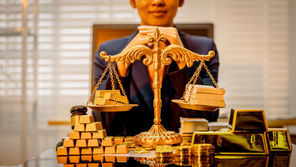 Regulatory oversight meets tangible assets: A powerful gold standard is visually reinforced as a...