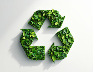 Symbole de recyclage &eacute;cologique fait de feuilles vertes &ndash; illustration nature durable