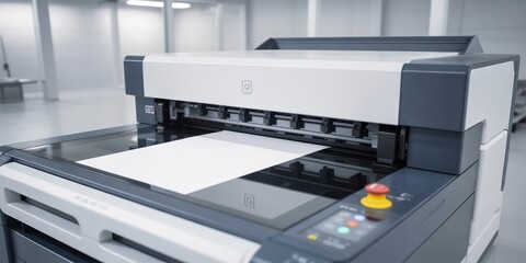 Modern Office Printer Scanning Documents in Office
