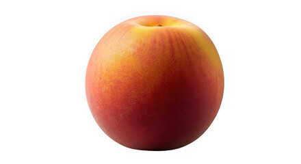 Fototapeta premium A single ripe peach with vibrant red and orange hues, isolated on a clean transparent background