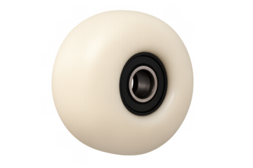 Skateboard wheel with bearings, isolated on transparent background, representing extreme sports equipment
