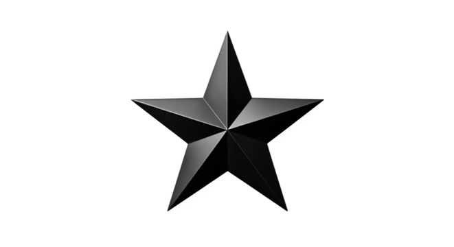 Black metal fivepointed star wall decor.