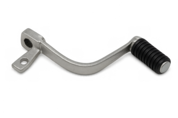 Motorcycle gear shift lever, an essential part for motorbike transmission, for shifting gears by foot, on transparent background