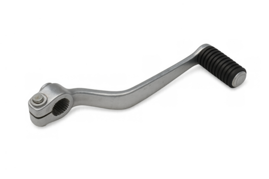 Motorcycle gear shifter pedal isolated on transparent background, changing speed, spare part, mechanism, engineering