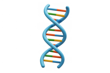 Dna double helix icon depicting genetic code, medicine, research, and life science concepts. Isolated 3d render