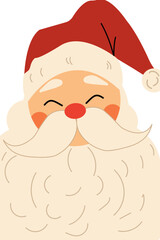 Cartoon vector Santa Claus Christmas character. postcard