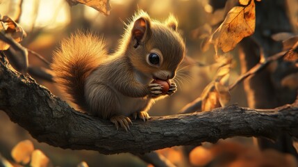 Obraz premium Young squirrel in natural habitat