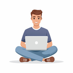 Mann mit einem Laptop