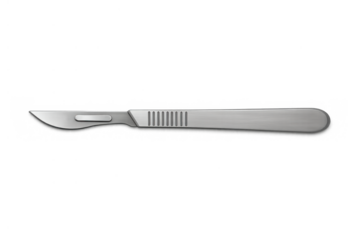 Stainless steel scalpel tool with sharp blade, medical surgical instrument for healthcare, surgery, and medicine