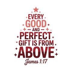 Fototapeta premium Inspirational Christmas Tree Design with Bible Verse for Holiday Cheer and Festive Greetings in a Scalable Vector Format for Easy Customization