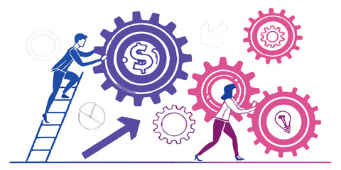 Dynamic business professionals drive financial success and innovation through collaborative teamwork and strategic growth initiatives.