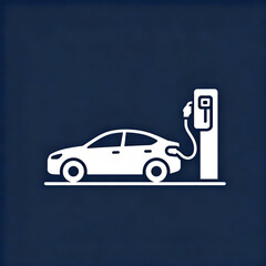 CARTELLO VETTORIALE DI UN MACCHINA ELETTRICA IN RICARICA 