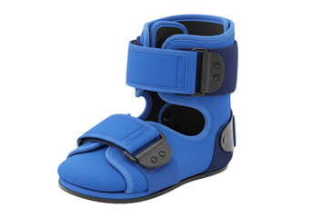 Blue medical walker boot for foot ankle injury rehabilitation and support