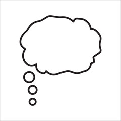 Think bubble isolated on white background. Trendy think bubble in flat style. Modern template for social network and label