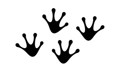 Obraz premium Vector graphic set of webbed amphibian tracks, perfect for nature and wildlife designs, symbolizing animal movement