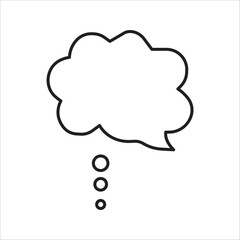 Think bubble isolated on white background. Trendy think bubble in flat style. Modern template for social network and label