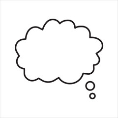 Think bubble isolated on white background. Trendy think bubble in flat style. Modern template for social network and label