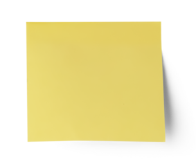 Isolated yellow sticky note