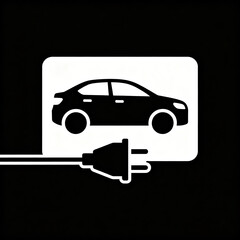 CARTELLO VETTORIALE DI UN MACCHINA ELETTRICA IN RICARICA 2