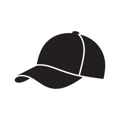 Fototapeta premium Minimal shiloitee vector png of hat or cap simple design. 