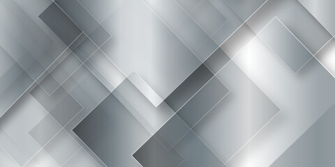 Obraz premium Modern luxury pattern of geometric white and gray color background, Elegant abstract background with grey lines with shadow. white paper transparent material in triangle technology and square shapes i