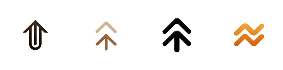 Obraz premium Arrow Icon Set: Minimalist Directional Symbols in Art Style