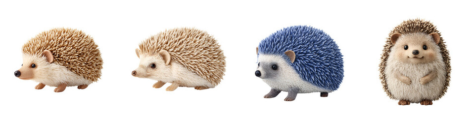 Obraz premium Hedgehog Illustrations on White Background