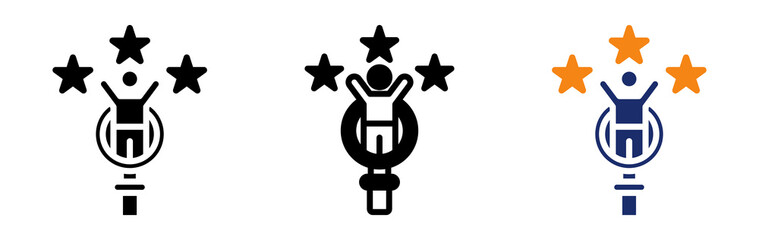 Talent Assessment Icon Collection Glyph & Mixed Style 