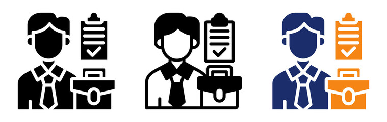 Career Test Icon Collection Glyph & Mixed Style 