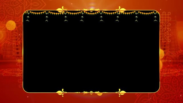 Traditional Red Temple Gopuram Video Frame Template