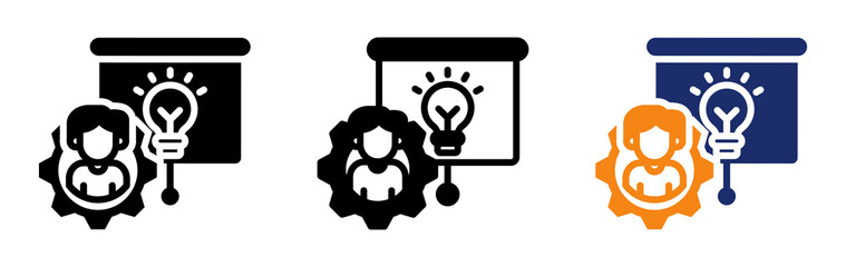 Skills Training Icon Collection Glyph & Mixed Style 